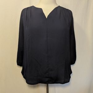 Pleione Navy Long Sleeve Blouse